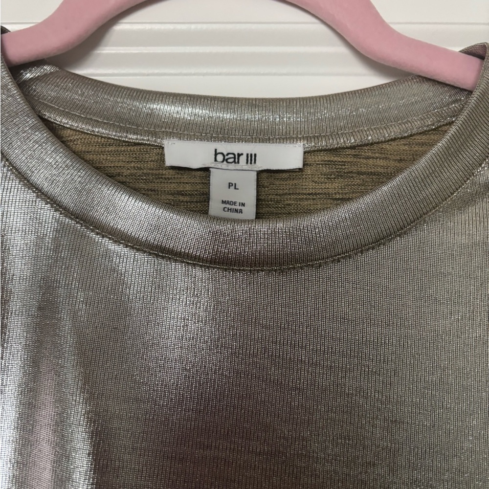 Bar III Shiny Silver Blouse
